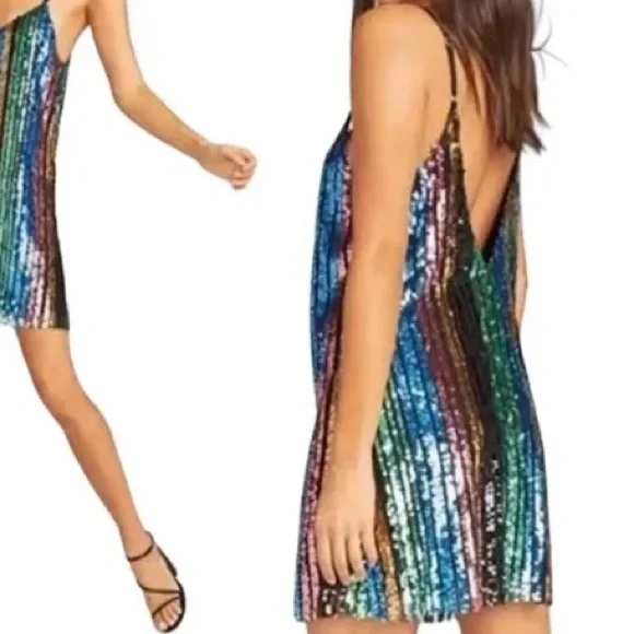 Show Me Your MuMu Multicolor Sequin Mini Dress - Picture 2 of 4